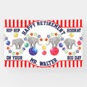 Circus Thema Olifant Pensioen Partij Spandoek (Horizontaal)