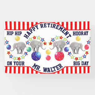 Circus Thema Olifant Pensioen Partij Spandoek