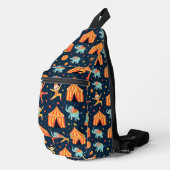 Circus thema op blauw sling bag (Rechterhoek)