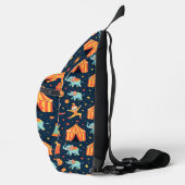 Circus thema op blauw sling bag (Rechts)