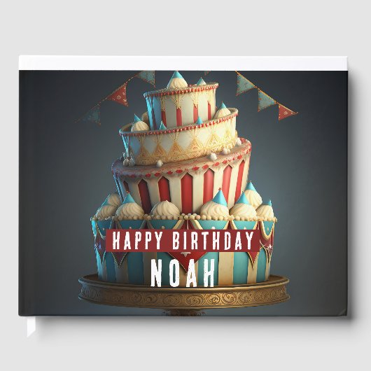 Circus thema verjaardagen gastenboek (Voorkant)