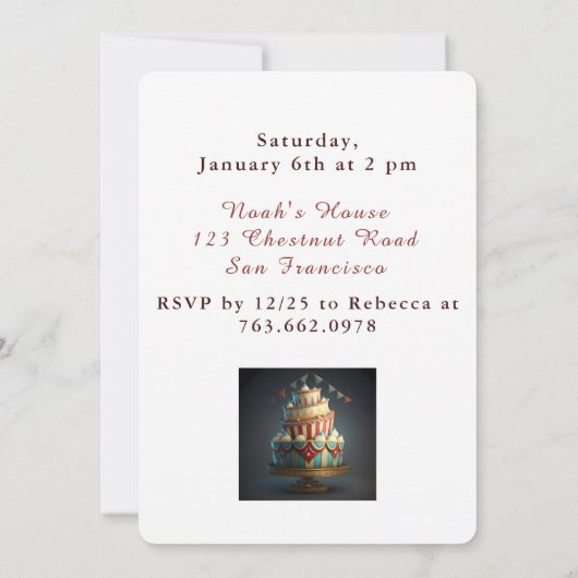 Circus thema verjaardagsuitnodiging Kaart (Achterkant)