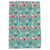 Circus Theme Birthday All Occasions Cute Gift Bag Medium Cadeauzakje (Achterkant)