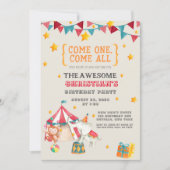 Circus Theme Birthday Party Invitation Kaart (Voorkant)