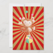 Circus Theme Birthday Party Invitation Kaart (Achterkant)