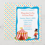 Circus Theme | Circus Tent | Circus Party Kaart (Voorkant / Achterkant)