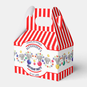 Circus Theme Elephant Birthday Party Bedankdoosjes