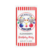 Circus Theme Elephant Birthday Party Favors Etiket (Voorkant)