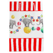 Circus Theme Elephant Birthday Party Medium Cadeauzakje (Achterkant)