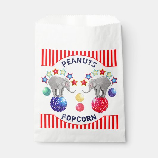Circus Theme Elephant Birthday Party Treat Bedankzakje (Voorkant)