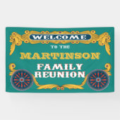 Circus Theme Family Reunion Welkom Spandoek (Horizontaal)