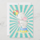 Circus Theme Girl Birthday Party Invitation Kaart (Achterkant)