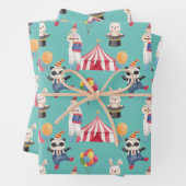 Circus Theme Wrapping Paper Flat Sheet Set van 3 (In situ)