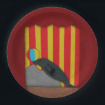 Circus Themed Birthday Party Plate Papieren Bordje<br><div class="desc">Hand drawn art made by a small woman owned business. Celebrate your circus with an adorable seal who does tricks on stage</div>