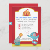 Circus Thleed Fun Birthday Party with Cute Animals Kaart (Voorkant / Achterkant)