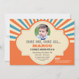 Circus Thmed | Aangepaste foto | Geboortedag Kaart