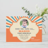 Circus Thmed | Aangepaste foto | Geboortedag Kaart (Staand voorkant)