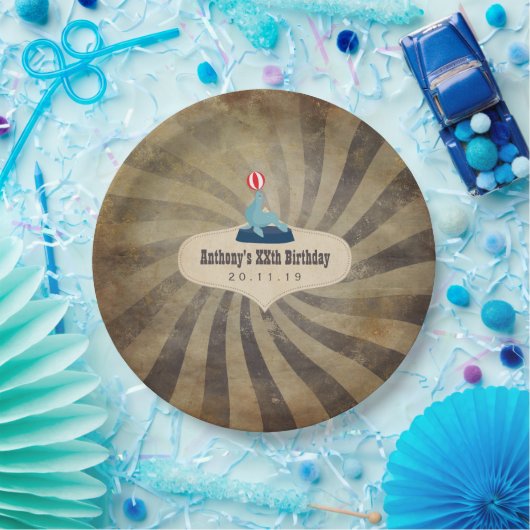  Circus Thmed Birthday Party Papieren Bordje (Feest)