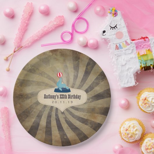 Circus Thmed Birthday Party Papieren Bordje (Feest)