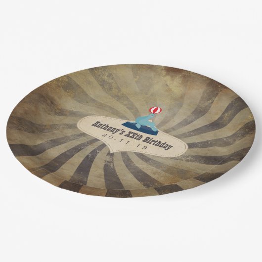  Circus Thmed Birthday Party Papieren Bordje (Gekanteld)