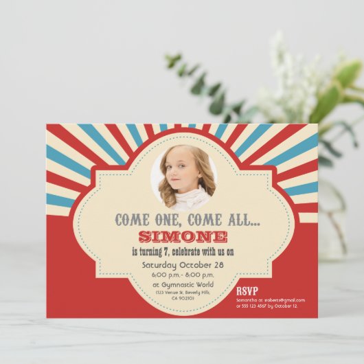 Circus Thmed | Geboortedag Kaart (Staand voorkant)