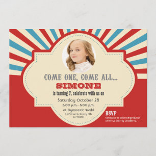 Circus Thmed   Geboortedag Kaart