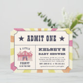  Circus Ticket Baby shower Uitnodiging (Staand voorkant)