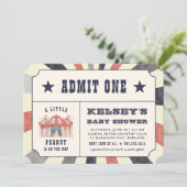  Circus Ticket Baby shower Uitnodiging (Staand voorkant)