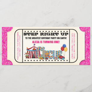  Circus Ticket Birthday Kaart