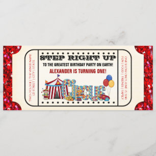 Circus Ticket Birthday Party Kaart