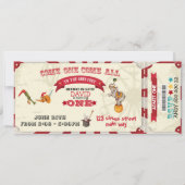 Circus Ticket Circus Show Boy 1st Birthday Party Kaart (Voorkant)