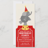 Circus Ticket Elephant Birthday Party Kaart (Voorkant)