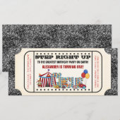 Circus Ticket Feestje Kaart (Voorkant / Achterkant)