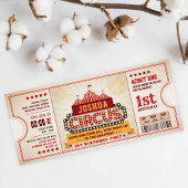 Circus Ticket First Birthday Invitation Kaart
