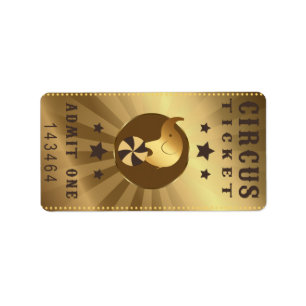 Circus Ticket Geef één geboorte-partij-olifant toe Etiket