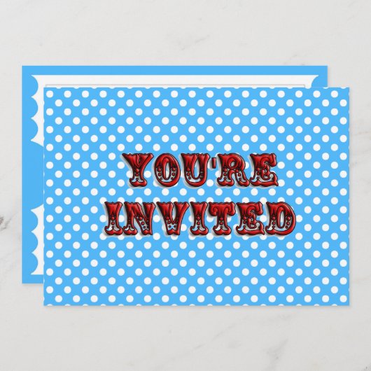 Circus Ticket Invitation Kaart (Voorkant / Achterkant)