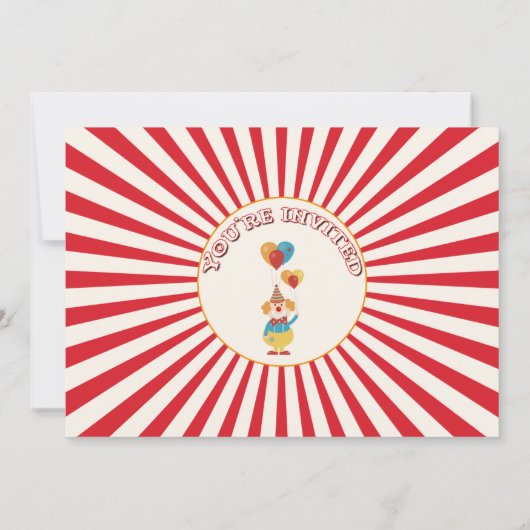 Circus Ticket Jongens Verjaardagsfeest Uitnodiging (Achterkant)