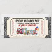 Circus Ticket Party Kaart (Voorkant)