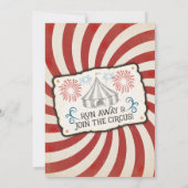 Circus Ticket Party Verjaardagsuitnodiging Kaart (Achterkant)
