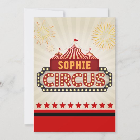 Circus Ticket Pass Photo Birthday Invitation Kaart (Achterkant)