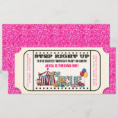  Circus Ticket Verjaardag Kaart (Voorkant / Achterkant)