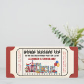  Circus Ticket Verjaardagsfeest Kaart (Staand voorkant)