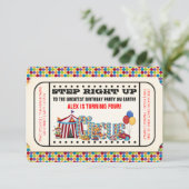  Circus Ticket Verjaardagsfeest Kaart (Staand voorkant)