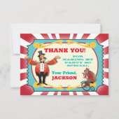 Circus ticket verjaardagsfeestje Bedankt briefkaar Kaart (Voorkant)