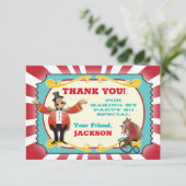 Circus ticket verjaardagsfeestje Bedankt briefkaar Kaart (Staand voorkant)