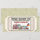 Circus Ticket Verjaardagsfeestuitnodiging Kaart (Voorkant / Achterkant)