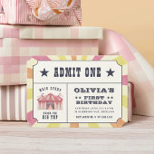  Circus Ticket Verjaardagsfeestuitnodiging Kaart