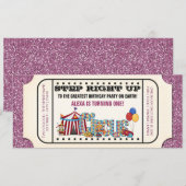  Circus Ticket Verjaardagsfeestuitnodiging Kaart (Voorkant / Achterkant)