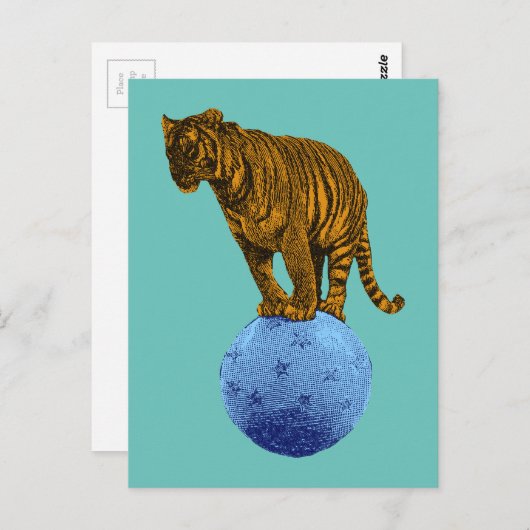 Circus Tiger Briefkaart (Voorkant / Achterkant)