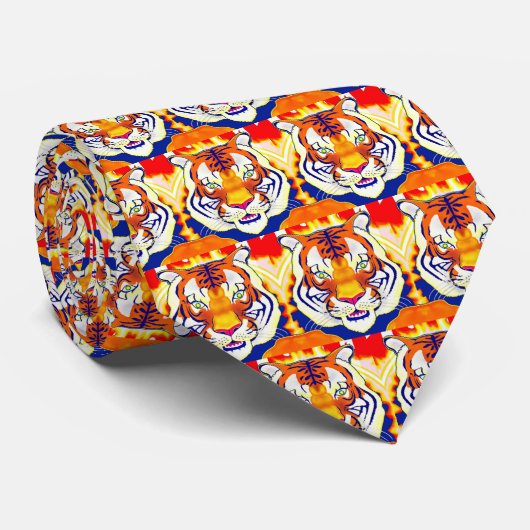 Circus Tiger necktie Stropdas (Opgerold)